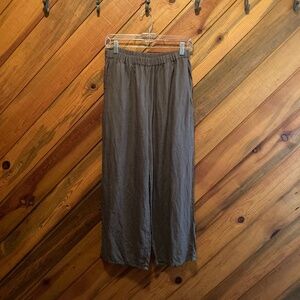 FLAX Linen grey high-waisted pants with pockets!
